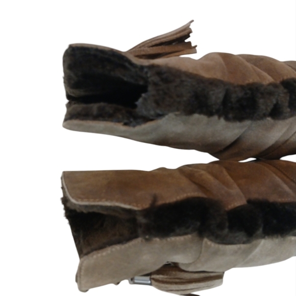 Stuart Weitzman Light Taupe Suede Wedge Boot Winter Slouch Boot size 7 - Picture 9 of 11